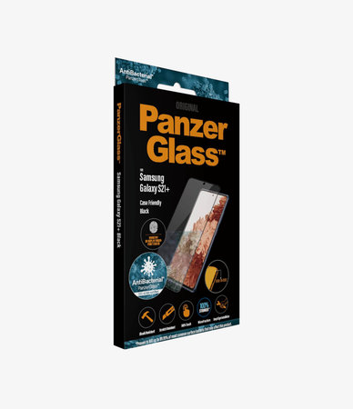 PanzerGlass - Gehärtetes Glas Case Friendly AB für Samsung Galaxy S21+, Fingerprint komp., schwarz