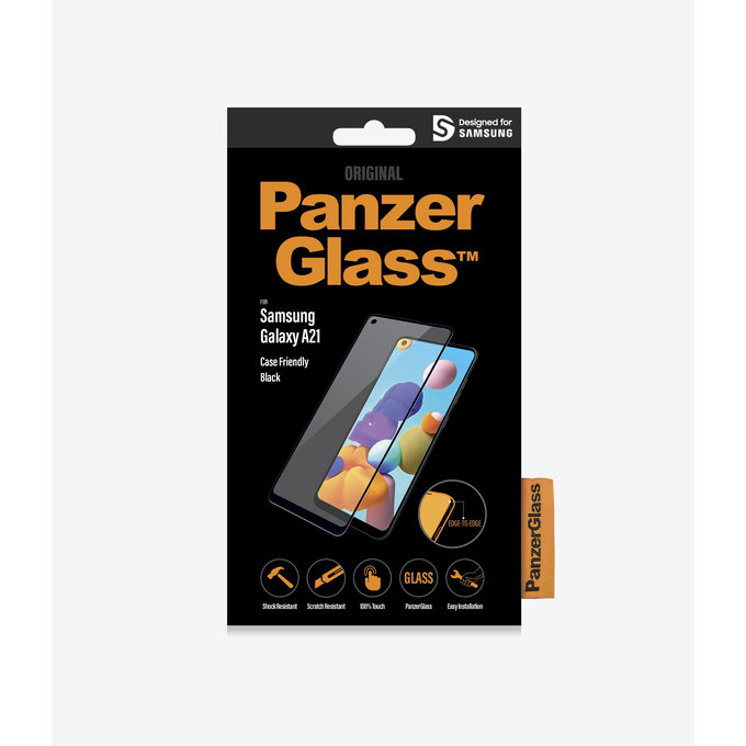 PanzerGlass - Gehärtetes Glas Case Friendly für Samsung Galaxy A21, black