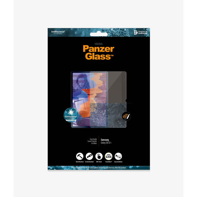PanzerGlass - Tempered Glass Case Friendly SMAPP für Samsung Galaxy Tab S7+, Klar