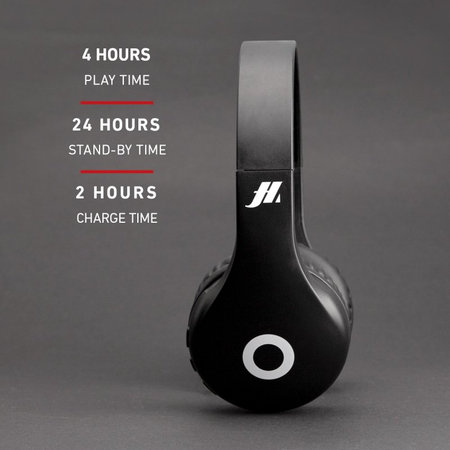 SBS Music Hero - Stereo-Funkkopfhörer mit Mikrofon, schwarz