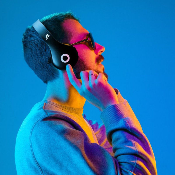 SBS Music Hero - Stereo-Funkkopfhörer mit Mikrofon, schwarz