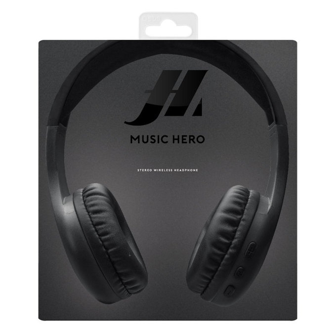 SBS Music Hero - Stereo-Funkkopfhörer mit Mikrofon, schwarz