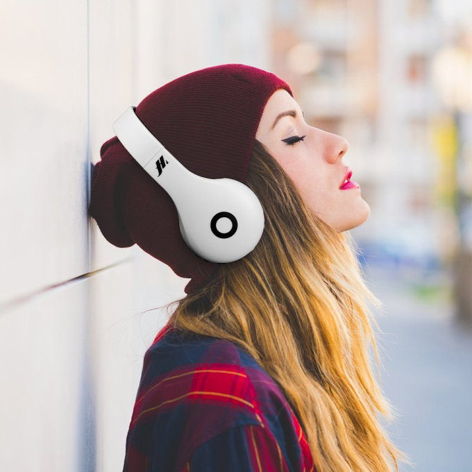 SBS - Drahtloser Kopfhörer mit Mikrofon, weiß