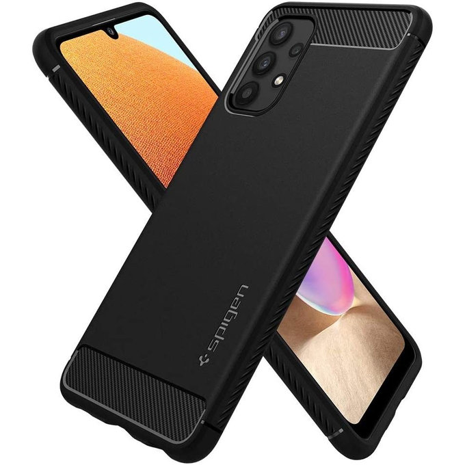 Spigen - Rugged Armor Hülle für Samsung Galaxy A32 5G, schwarz