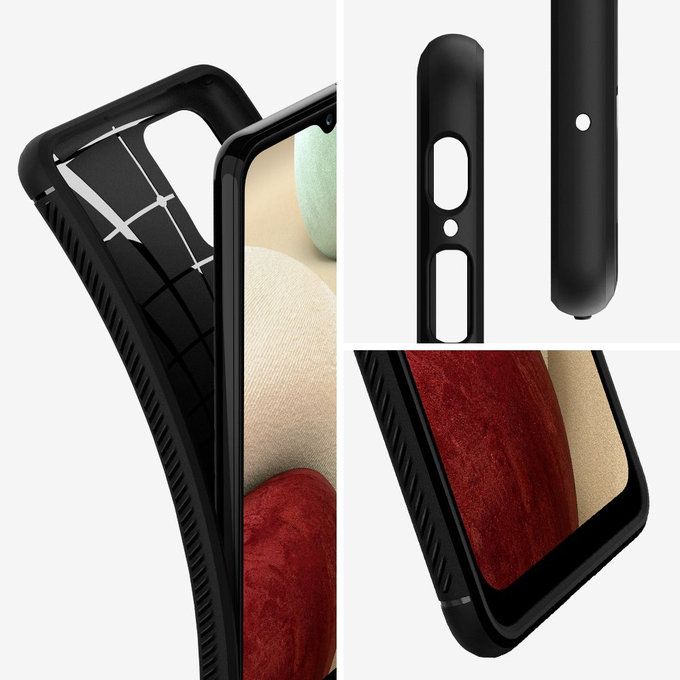 Spigen - Rugged Armor Hülle für Samsung Galaxy A12, schwarz