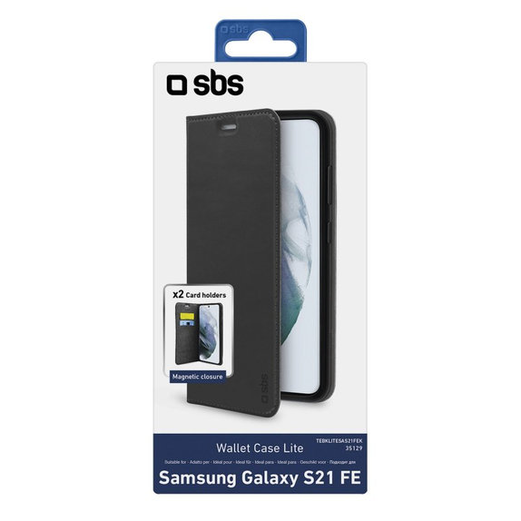 SBS - Fall Book Wallet Lite für Samsung Galaxy S21 FE, schwarz