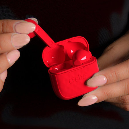 SBS - TWS Air Free Kabelloser Kopfhörer mit Ladebox 250 mAh, rot