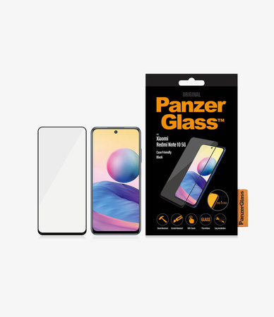 PanzerGlass - Gehärtetes Glas Case Friendly für Xiaomi Redmi Note 10 5G, schwarz