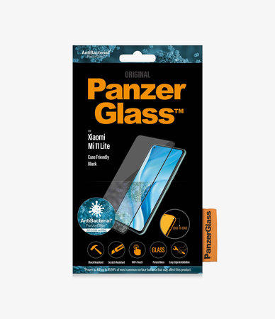 PanzerGlass - Gehärtetes Glas Case Friendly für Xiaomi Mi 11 Lite, schwarz