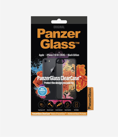 PanzerGlass - Fall ClearCase für iPhone 7, 8, SE 2020 und SE 2022, black