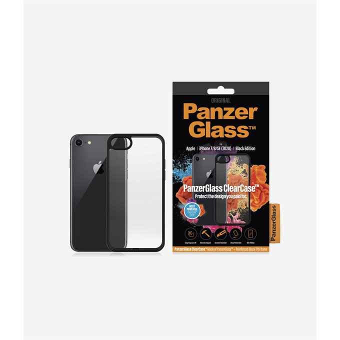 PanzerGlass - Fall ClearCase für iPhone 7, 8, SE 2020 und SE 2022, black
