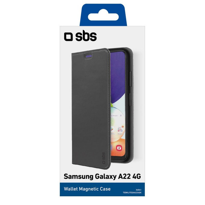 SBS - Hülle Book Wallet Lite für Samsung Galaxy A22, schwarz