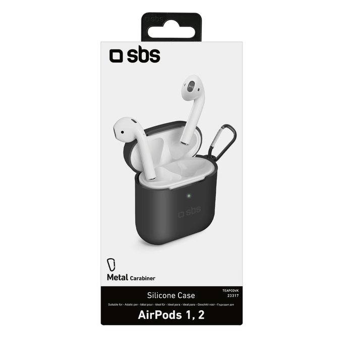 SBS - Silicon Fall für Apple AirPods 2016, AirPods 2019, schwarz