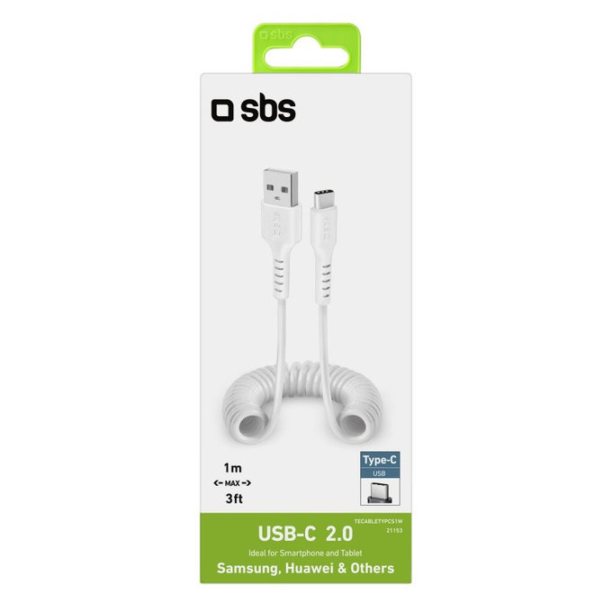 SBS - USB-C / USB Kabel (1m), weiß