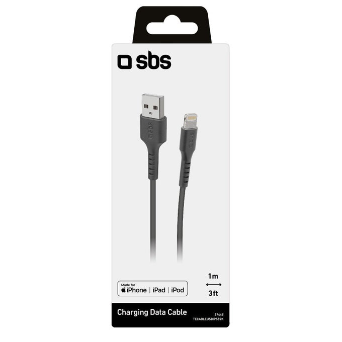 SBS - Lightning / USB Kabel (1m), schwarz