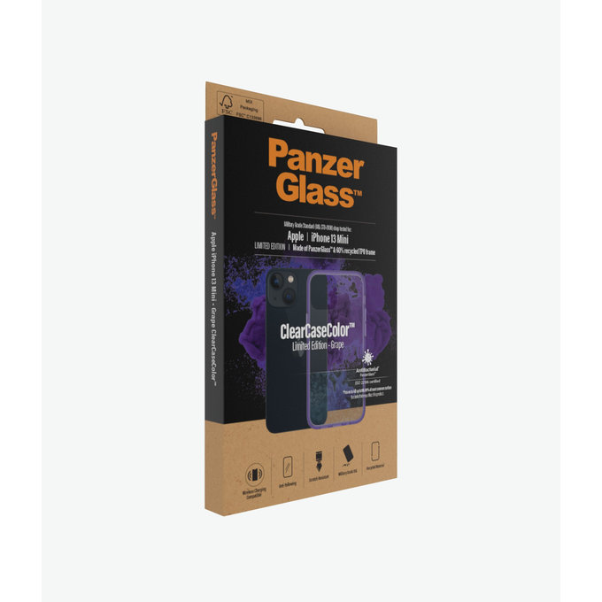 PanzerGlass - Hülle ClearCaseColor AB für iPhone 13 mini, grape
