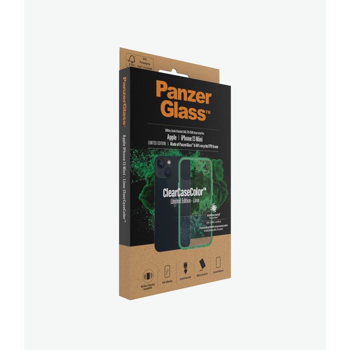 PanzerGlass - Fall ClearCaseColor AB für iPhone 13 mini, lime
