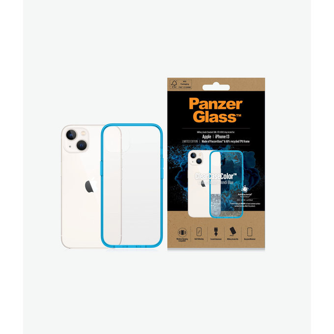 PanzerGlass - Fall ClearCaseColor AB für iPhone 13, bondi blue