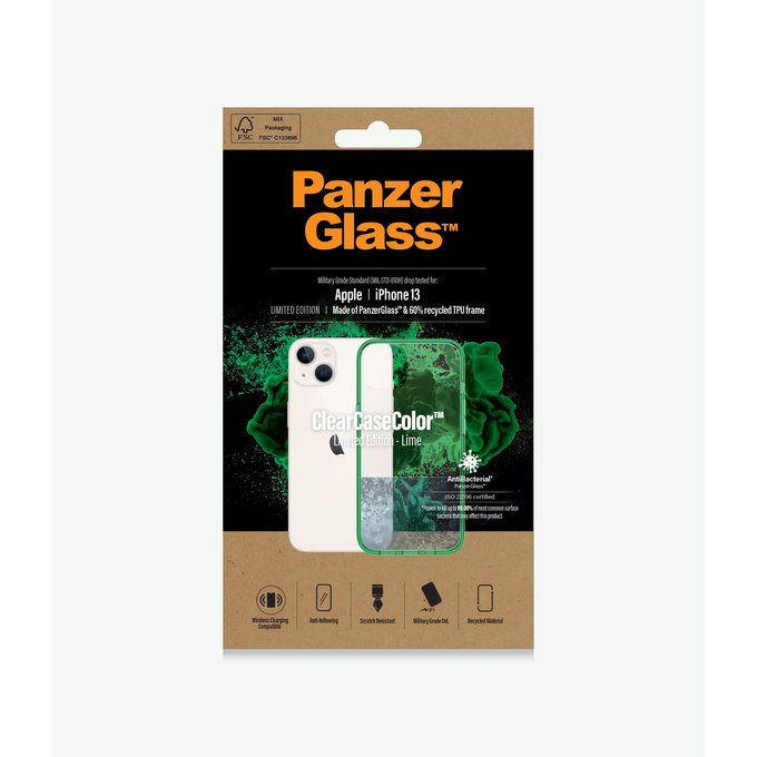 PanzerGlass - Fall ClearCaseColor AB für iPhone 13, lime