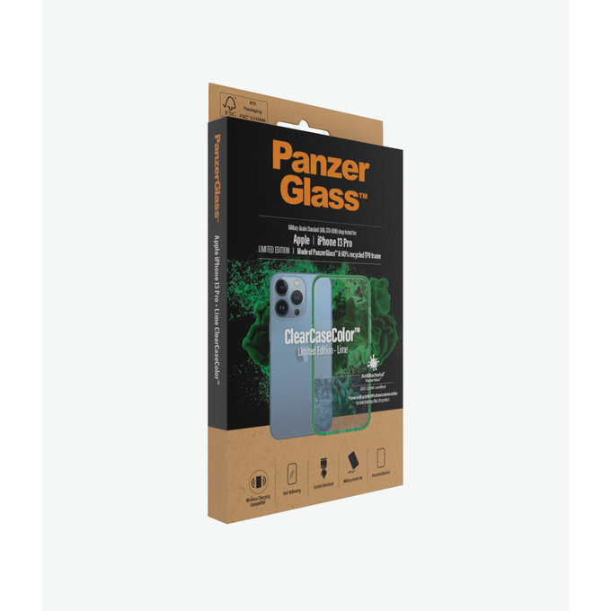 PanzerGlass - Fall ClearCaseColor AB für iPhone 13 Pro, lime