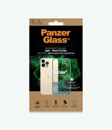 PanzerGlass - Fall ClearCaseColor AB für iPhone 13 Pro Max, lime