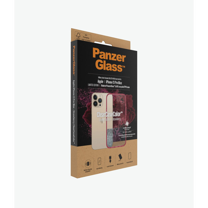 PanzerGlass - Hülle ClearCaseColor AB für iPhone 13 Pro Max, strawberry