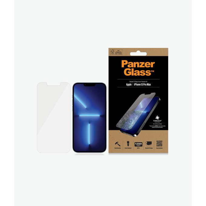 PanzerGlass - Gehärtetes Glas Standard Fit AB für iPhone 13 Pro Max und 14 Plus, transparent