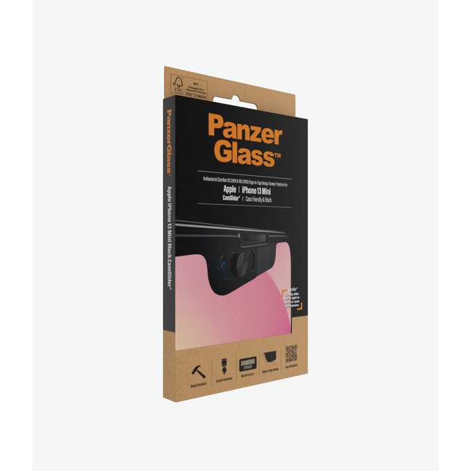 PanzerGlass - Gehärtetes Glas Case Friendly CamSlider AB für iPhone 13 mini, schwarz