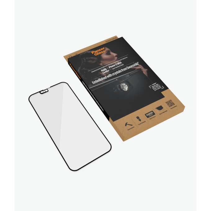 PanzerGlass - Gehärtetes Glas Case Friendly CamSlider Swarovski AB für iPhone 13 mini, black