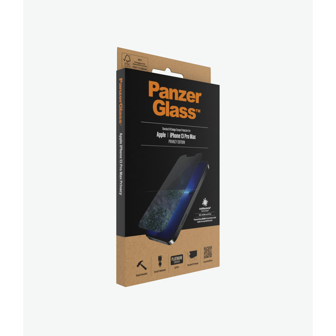PanzerGlass - Gehärtetes Glas Standard Fit Privacy AB für iPhone 13 Pro Max und 14 Plus, transparent