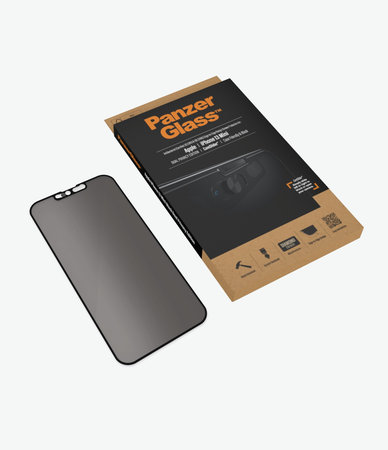 PanzerGlass - Gehärtetes Glas Case Friendly Privacy CamSlider AB für iPhone 13 mini, schwarz