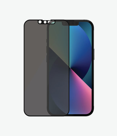 PanzerGlass - Gehärtetes Glas Case Friendly Privacy AB für iPhone 13, 13 Pro, 14 und 16e, schwarz