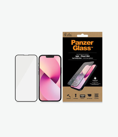PanzerGlass - Gehärtetes Glas Case Friendly AB für iPhone 13 mini, schwarz