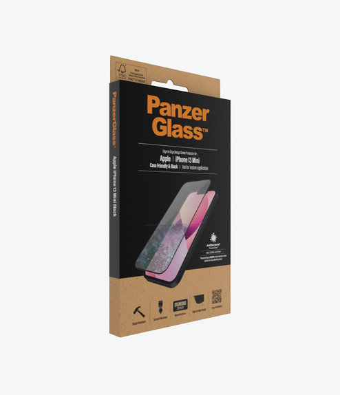 PanzerGlass - Gehärtetes Glas Case Friendly AB für iPhone 13 mini, schwarz