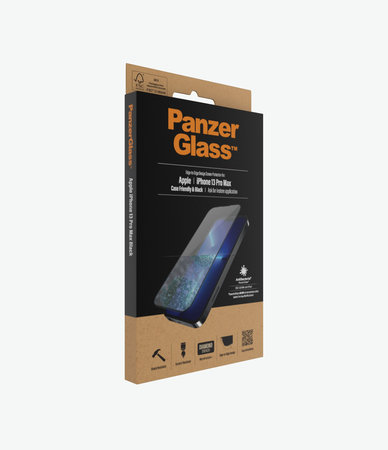 PanzerGlass - Gehärtetes Glas Case Friendly AB für iPhone 13 Pro Max und 14 Plus, schwarz