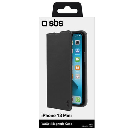 SBS - Fall Book Wallet Lite für iPhone 13 mini, schwarz