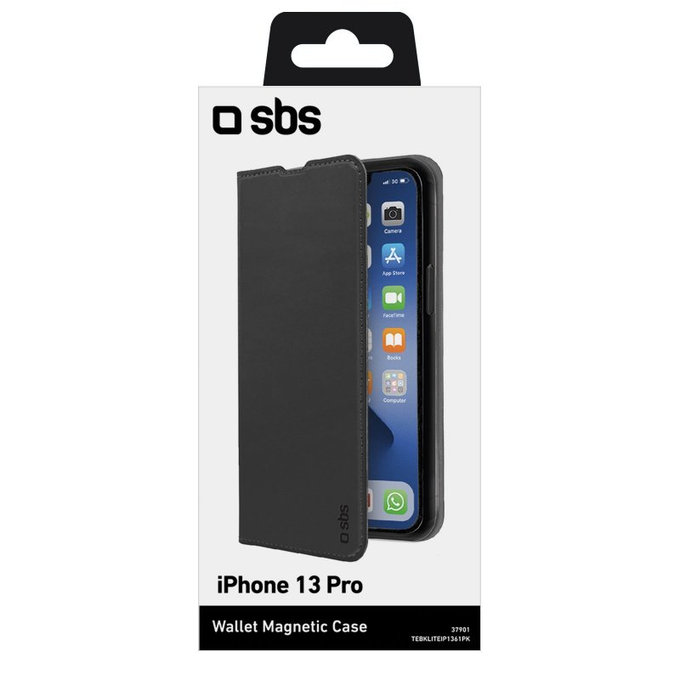 SBS - Fall Book Wallet Lite für iPhone 13 Pro, schwarz