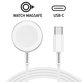Magnetisches Schnellladegerät zu USB-C Kabel für Apple Watch, 1 m, aluminium, bulk
