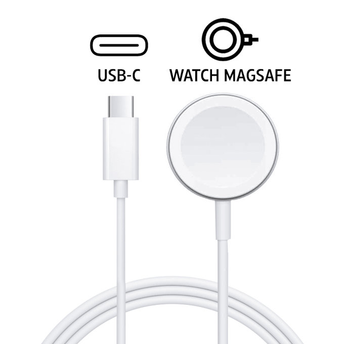Magnetisches Schnellladegerät zu USB-C Kabel für Apple Watch, 1 m, aluminium, bulk