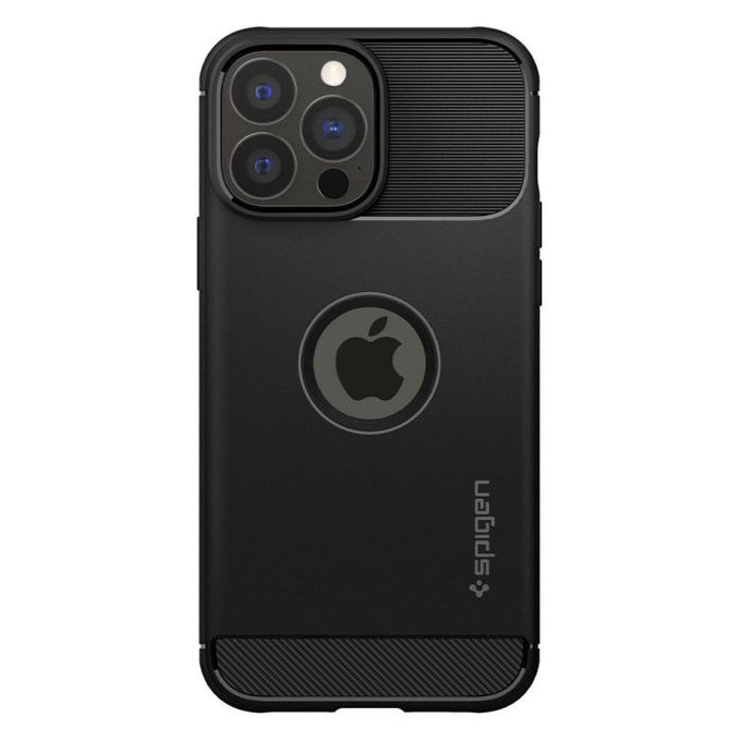 Spigen - Hülle Rugged Armor für iPhone 13 Pro, schwarz