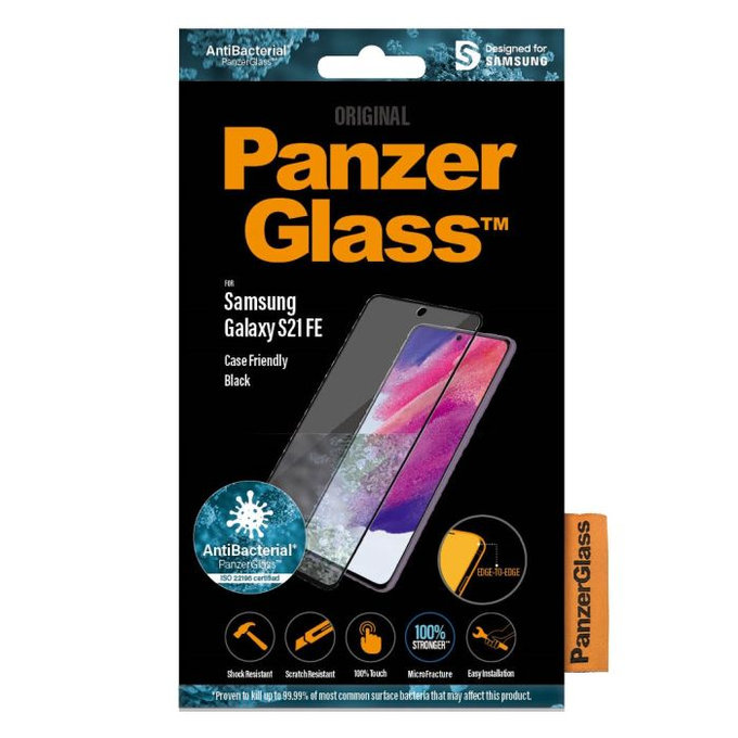 PanzerGlass - Gehärtetes Glas Case Friendly AB für Samsung Galaxy S21 FE, schwarz