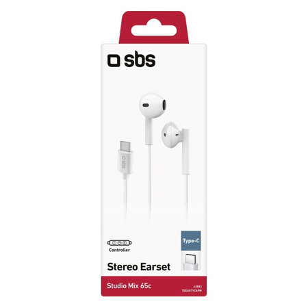 SBS - Kopfhörer Studio Mix 65c mit mikrofon, USB-C, weiß