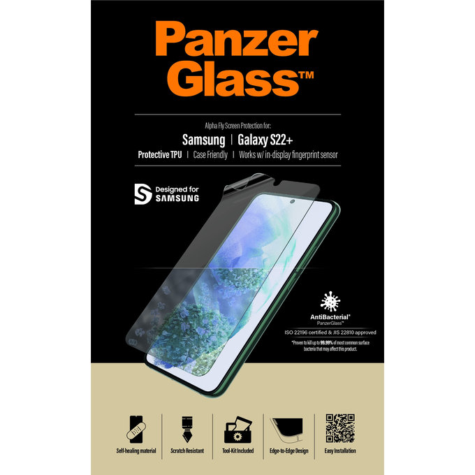 PanzerGlass - Gehärtetes Glas Case Friendly AB TPU für Samsung Galaxy S22+, transparent