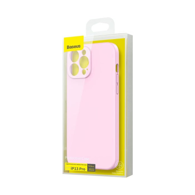 Baseus - Fall Liquid Gel für iPhone 13 Pro, rosa