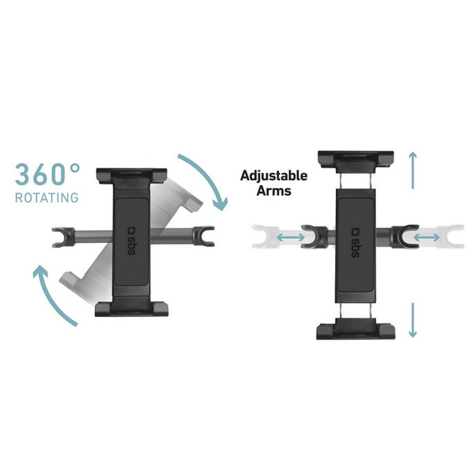 SBS - Kopfstützenhalter Mount Pro für smartphone und tablet bis 12.9", schwarz