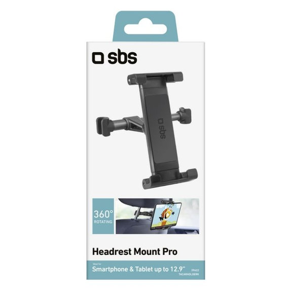 SBS - Kopfstützenhalter Mount Pro für smartphone und tablet bis 12.9", schwarz