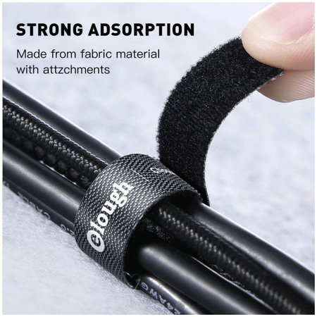 Elough - Kabelorganisator - Kabelband (1m), schwarz
