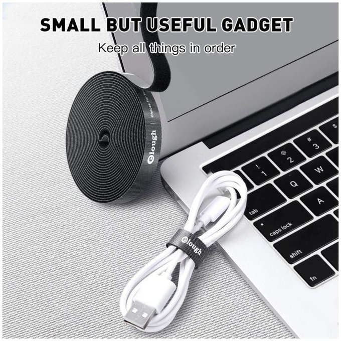 Elough - Kabelorganisator - Kabelband (0,5m), schwarz