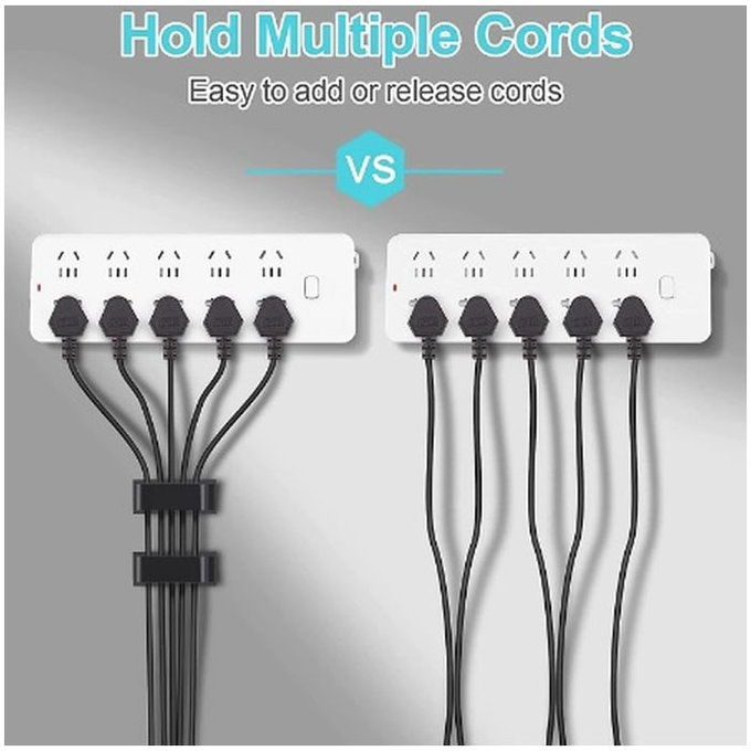 FixPremium - Kabelorganisator - Clip - 5er-Set, schwarz