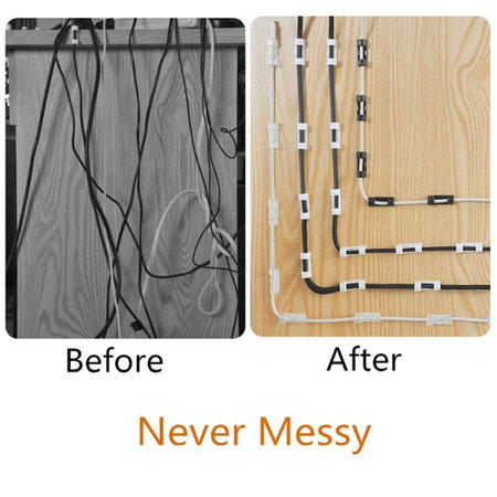 FixPremium - Kabelorganisator - Clip - 10er Set, transparent